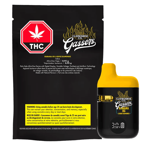 Claybourne Twi-Gassers Banana OG Liquid Diamonds Disposable Vape 0.95g