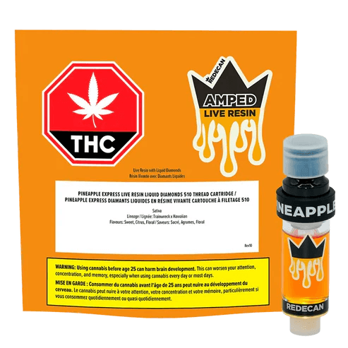 Redecan Amped Pineapple Express Live Resin Vape Cartridge 1g